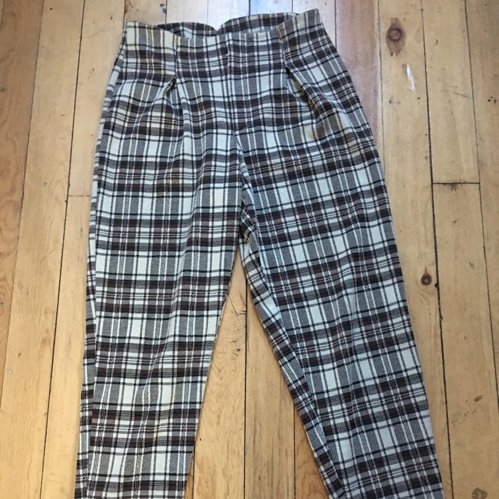 Free People plaid trousers